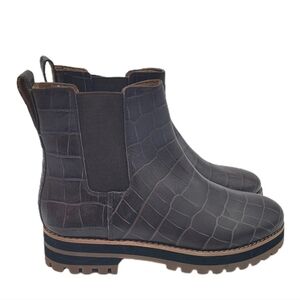 Madewell Ivy Chelsea Boot Croc Embossed Leather MA428 Size 5 Cloudlift Padding